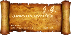 Gyurkovits Gracián névjegykártya